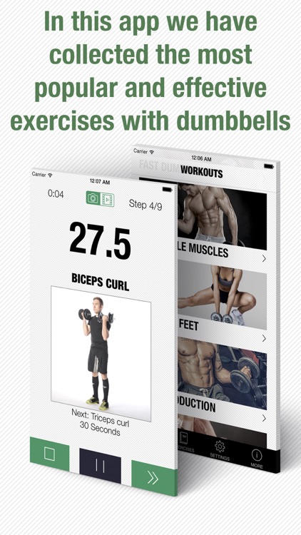 Dumbbell workout - training hiit wod & exercises trainer for abs arm leg PRO