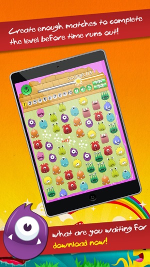 Cute Monster Heroes Match Threes Puzzle Game(圖3)-速報App