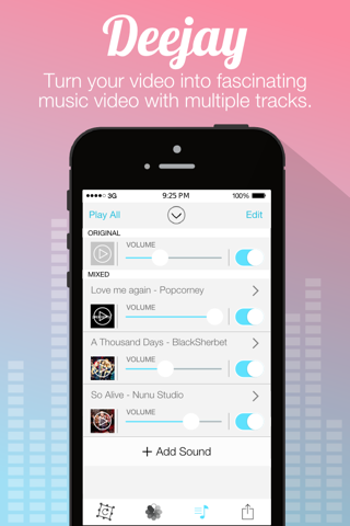 Video Sound Pro for Instagram - Add and Merge 10 Background Musics to Your Recorded Video Clips screenshot 3