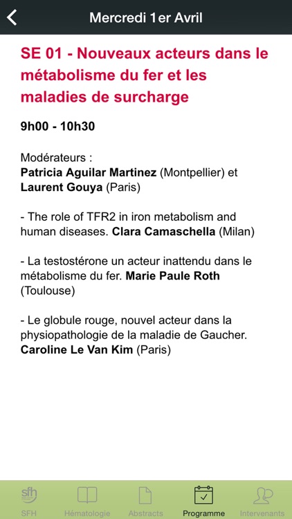 Hématologie congrès de la SFH 2015 screenshot-3