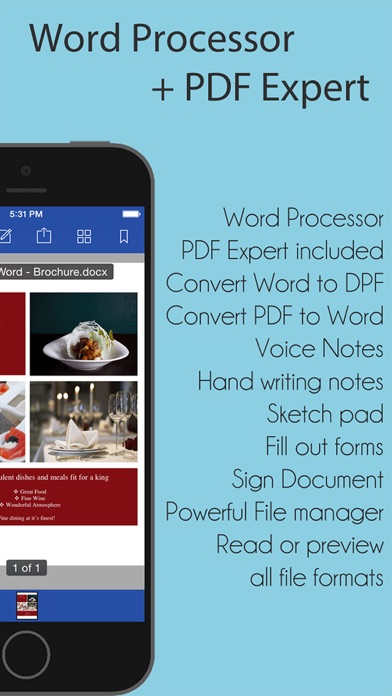iWord Processor - Rich Text Editor + PDF Professional Screenshot 1