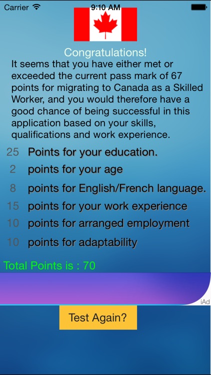 Canada Immigration Test