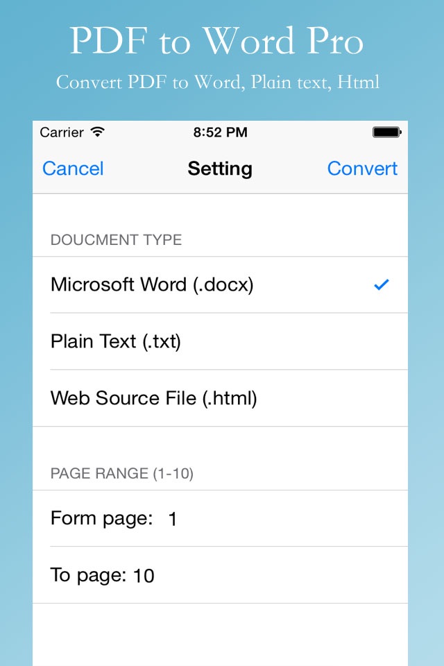 PDF2Word Edition - for Convert PDF to Word Document, PDF Viewer, File Manager screenshot 2