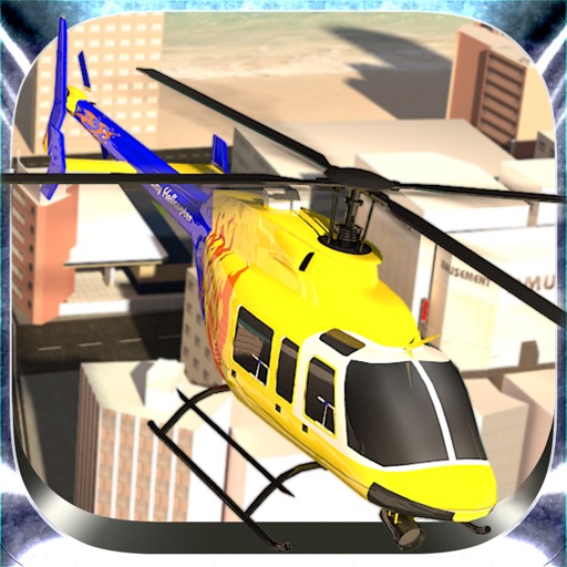 City Helicopter Flying Simulator – Fly Air Copter Over the Urban Land Icon