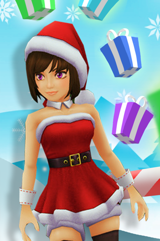 3D Lady Santa Run - Frozen Happy New Year Racing screenshot 2