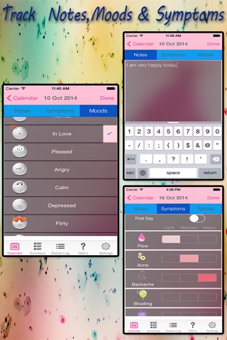 Period Tracker Logs - Monthly Cycles Menstrual Calendar & Ovulation Fertility Diary screenshot 4