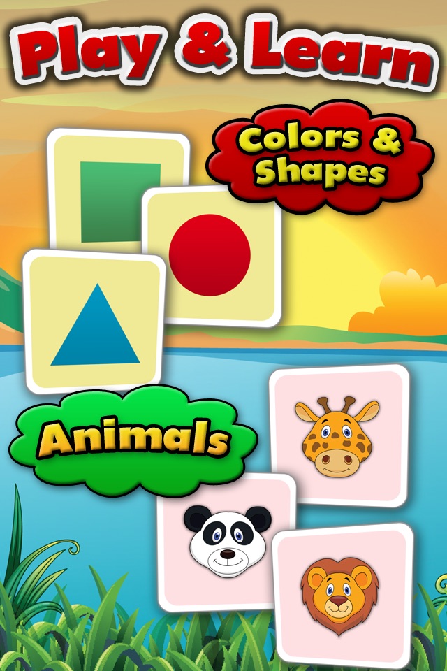 Super Pairs: Cards Match - Pair Matching Puzzle Game for Kids with shapes, colors, animals, letters and numbers screenshot 2