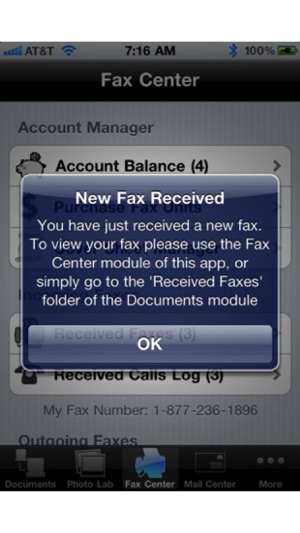 Faxing for iPhone