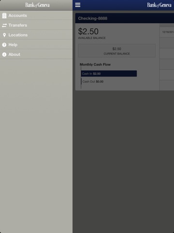 Bank of Geneva Mobile Banking for iPad screenshot 2