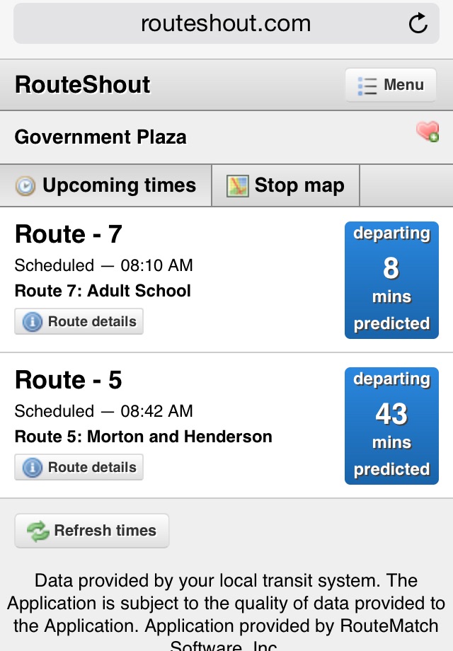 RouteShout screenshot 2