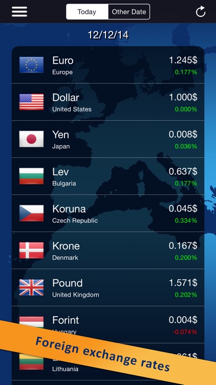 classic currency converter (foreign exchange rates) screenshot-0