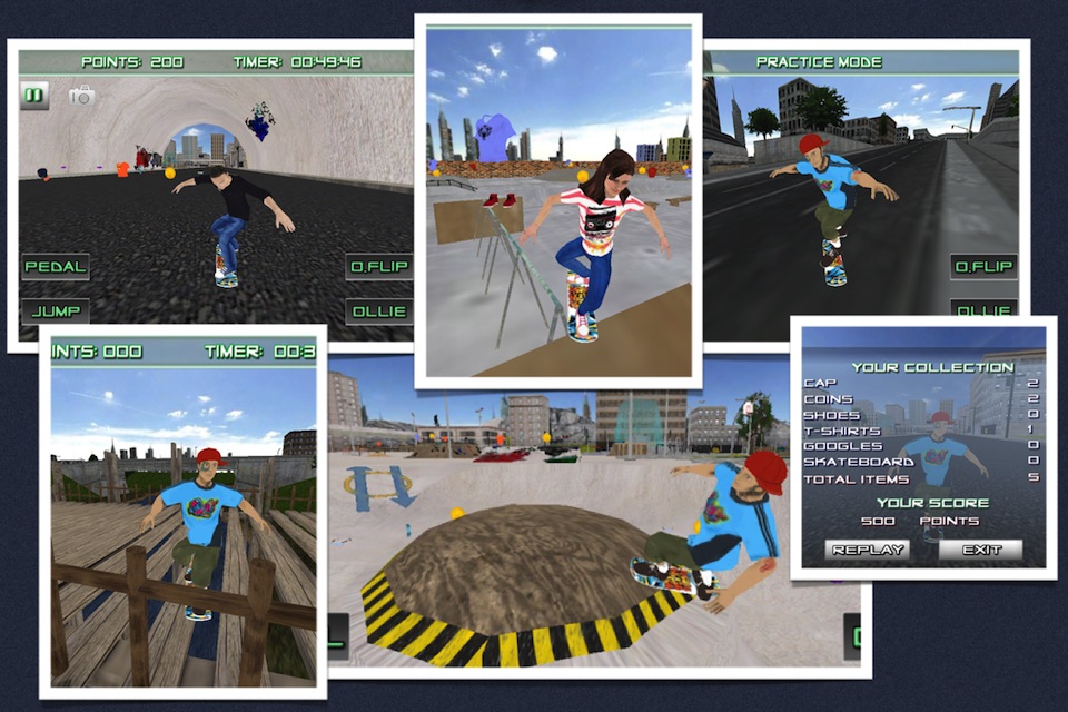 Skateboarding 3D Free Top Skater Action Board Game screenshot 2