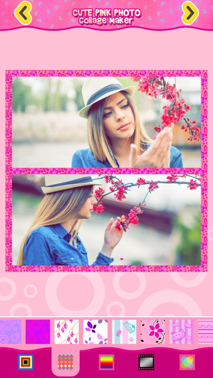 Cute Pink Photo Collage Maker: Adorable photo editor for girls with lots of photo frames, background color themes and photo filters screenshot-3