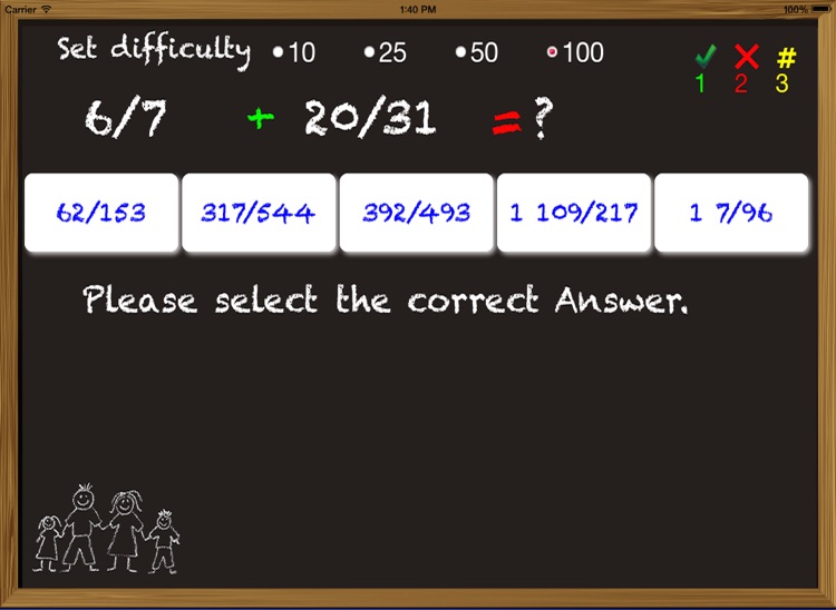 Chalkboard Fractions - Kids Math Adding Mixed Fractions screenshot-4
