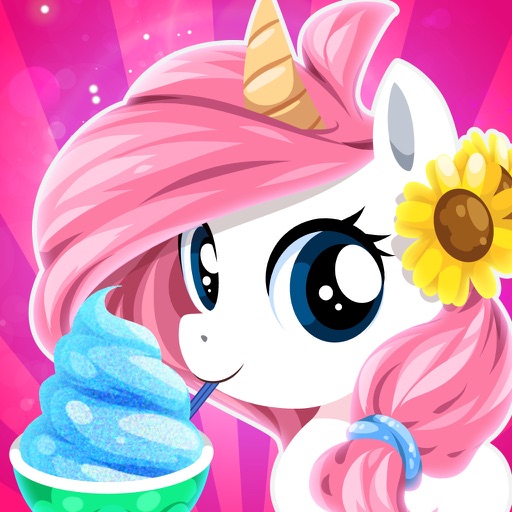 A Cute Unicorn Pony Slushies Maker Bar - Frozen Food Dessert Soda Shop Free