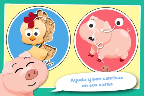 Free Play with Farm Animals Cartoon Jigsaw Game for toddlers and preschoolers screenshot 2