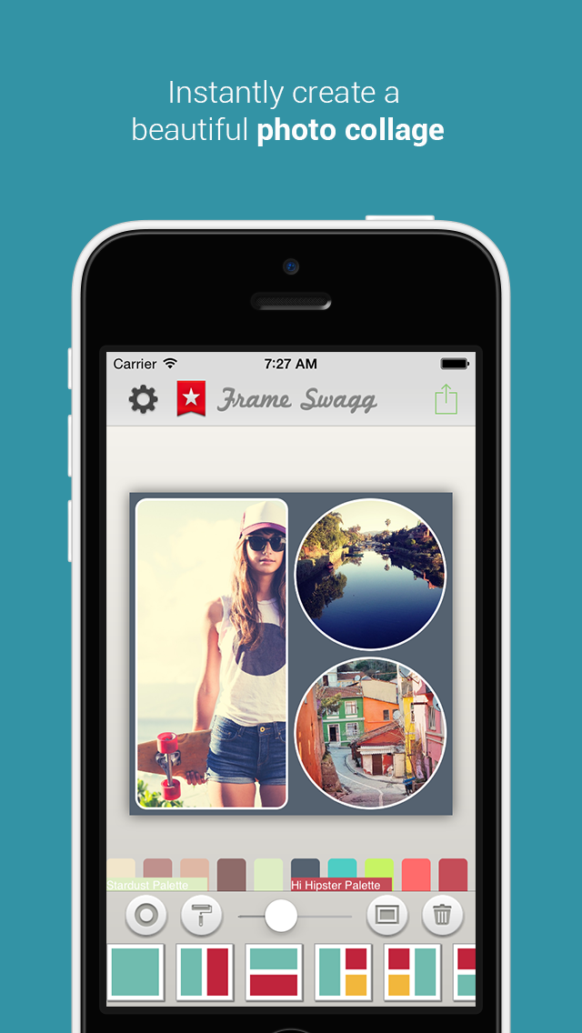 Frame Swagg - Photo collage maker to stitch pic for Instagram FREE的使用截图[1]