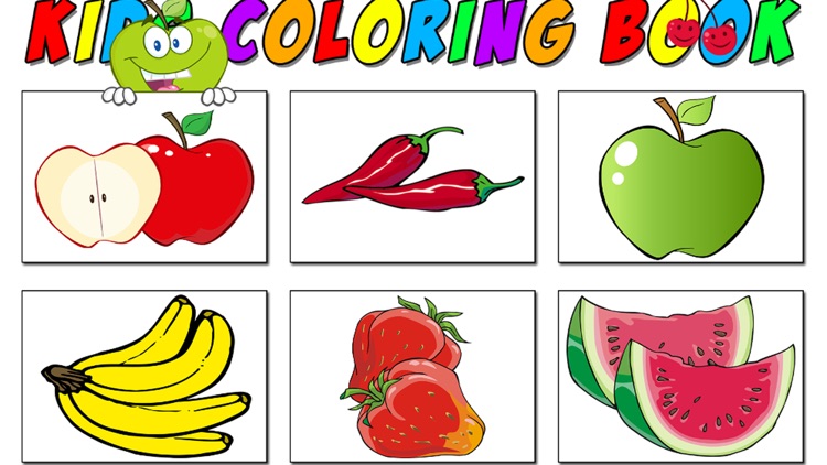 Vegetables And Fruit Coloring Suitable For Toddler