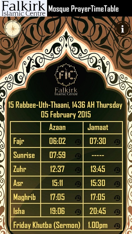 Falkirk Mosque Prayer Times