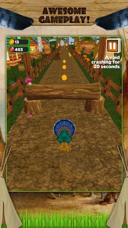 3D Turkey Run Thanksgiving Runner Game PRO screenshot-1