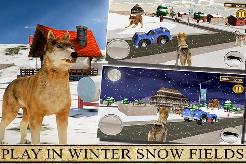 Wolf Simulator 3D - Revenge of Wild Beast and Animals Hunting Attack Game in Winter Snow Farm screenshot 2