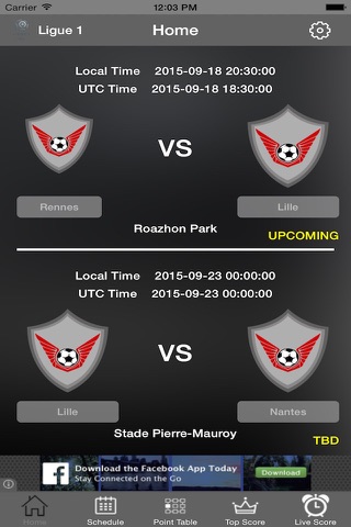 Great Live Score App-"Ligue 1 2015-16 version" screenshot 2