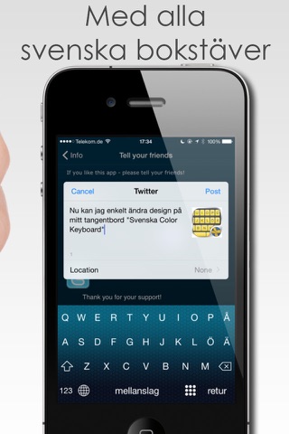 Svenska Color Keyboard - Designa teman för ditt Tangentbord screenshot 2
