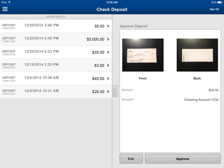 Amegy Mobile Banking for iPad
