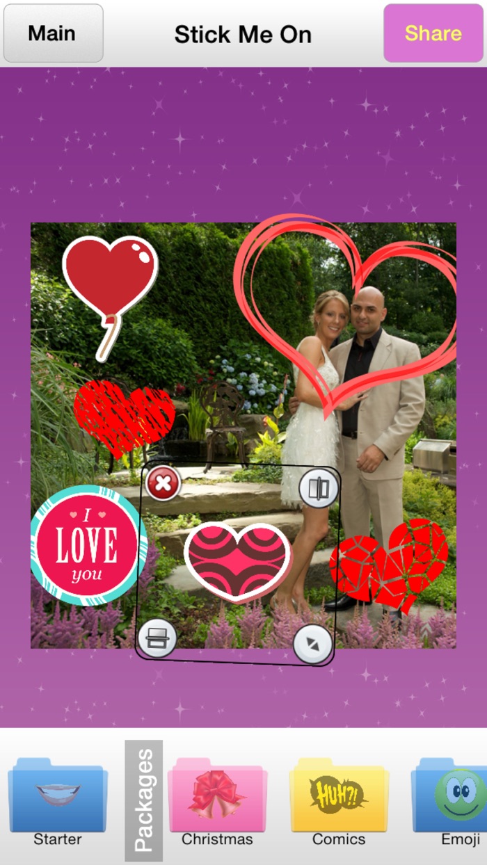 Stick Me On - Add Emoji Keyboard style stickers to your photo edits hearts, masks, faces, mustache sticker for free
