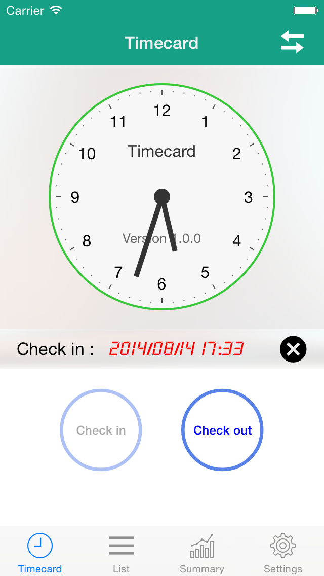 Time card - simple salary management Screenshot 1