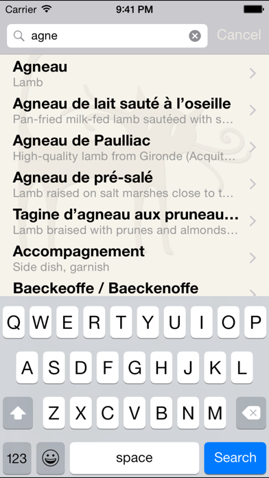 How to cancel & delete Bon appétit - French food and drink glossary from iphone & ipad 2