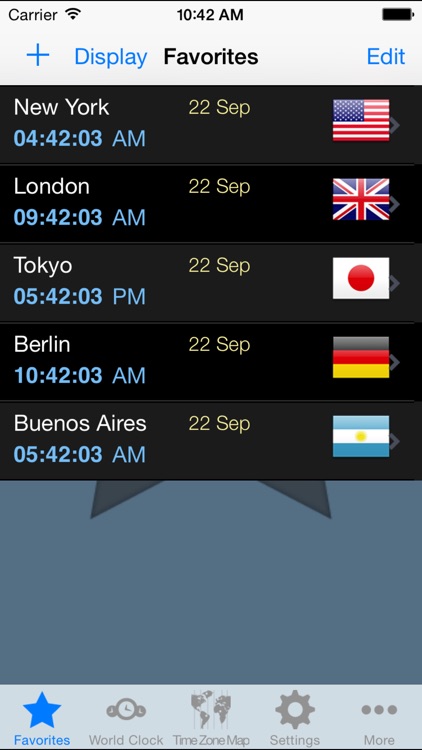 World Clock Gold–Time Zones