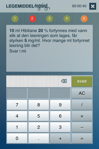 Legemiddelregning screenshot 2