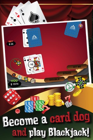 Big Dogs Pro Blackjack 21+ Huge Payouts , High Stakes , Casino Cards & Chips FREE screenshot 2