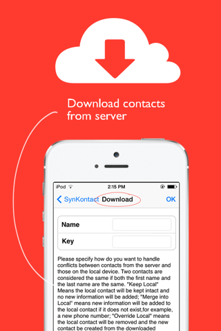 Synkontact: easy transfer contacts between mobile device screenshot 2