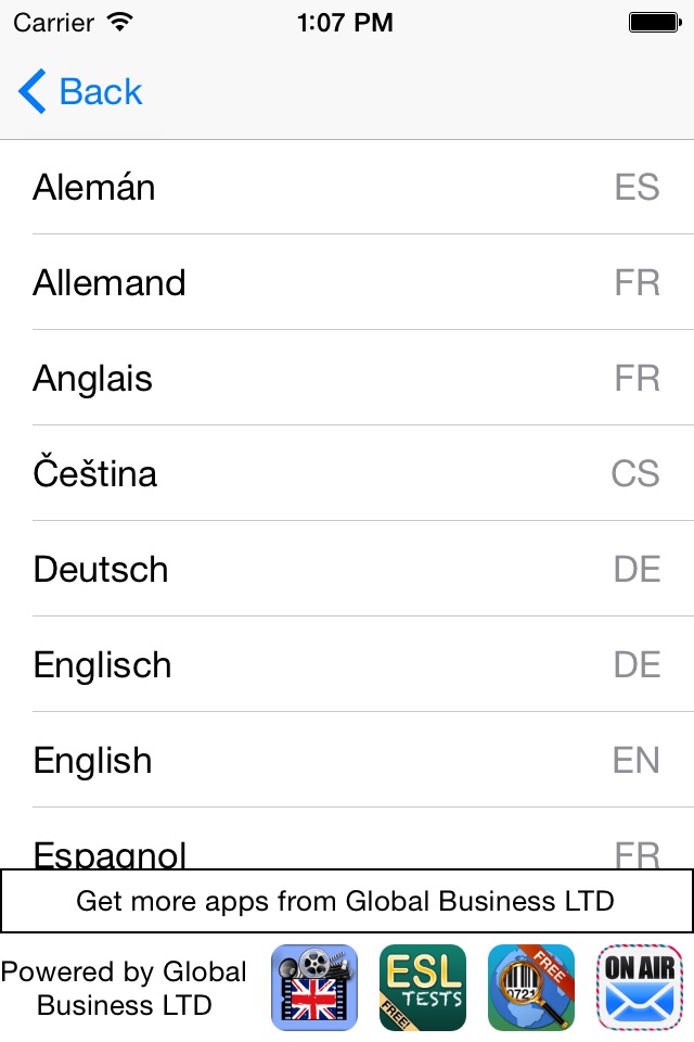Worldicts - FREE online dictionaries. English, French, German, Italian, Spanish, Czech! screenshot 3