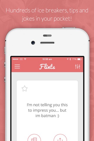 Flints - Chatup lines for Tinder, Happn etc screenshot 3