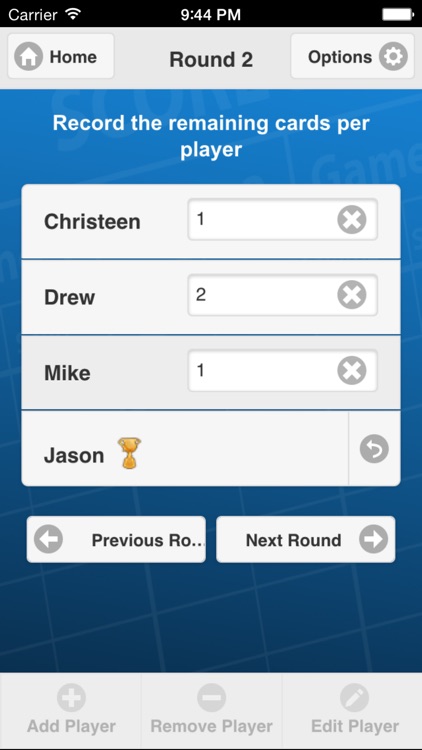 Poker Pool Scorecard