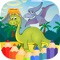 Dinosaur coloring book For Kids Free Learning Educational Dinosaur Drawing Pages and Painting Games For Toddlers Boys and Girls we recommend that boys or girls playing with dinosaur coloring book downloaded over 12 to choose paint colors fill as you like