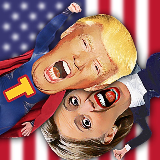 Trump VS Clinton: USA President On The Run Election Game 2016 Icon