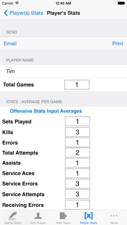 Volleyball Player Game Stats Tracker & Notebook