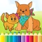 Dog and Cat  coloring book for kids