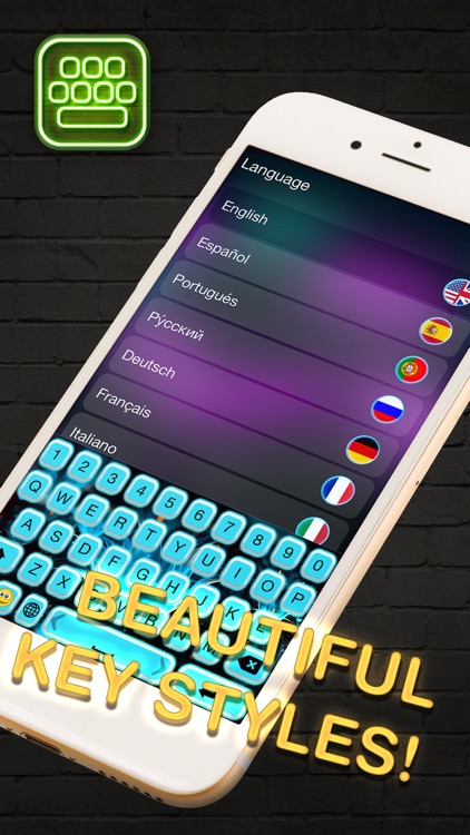 Neon LED Keyboard – Glow Keyboards for iPhone with Colorful Themes and Fonts