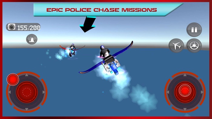 Flying Bike Police vs Cops - Police Motorcycle Shooting Thief Chase Free Game