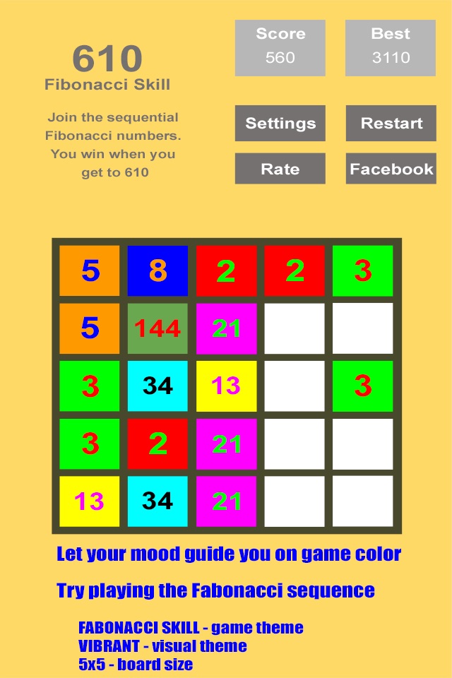 Tri-Sum 2048 - Fun & Cool Math Puzzle Addition Games including Fibonacci Numbers screenshot 2