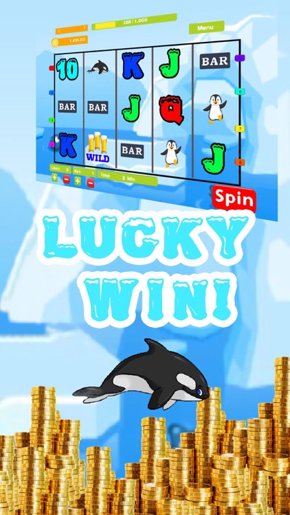 Penguin with Lucky Nickel Penny Slots: Free Casino Slot Machine