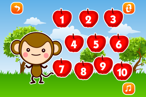 儿童游戏:皮皮猴数苹果(皮皮猴早教)儿童游戏免费2岁,3岁,4岁,宝宝游戏免费巴士大全、宝宝认数字学数字 screenshot 3