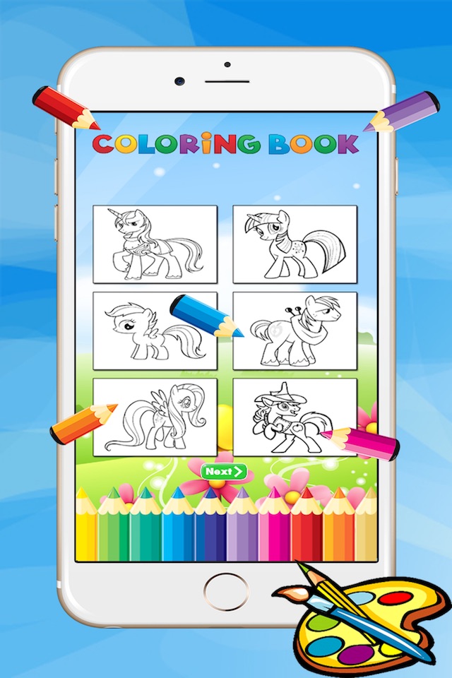 Coloring Book For Little Pony - Horse drawing for kid game screenshot 2