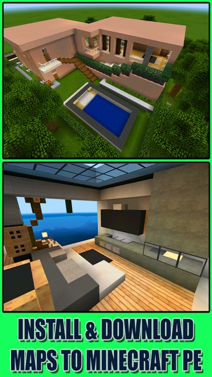 Modern Mansion MAPS for MINECRAFT PE ( Pocket Edition ) !