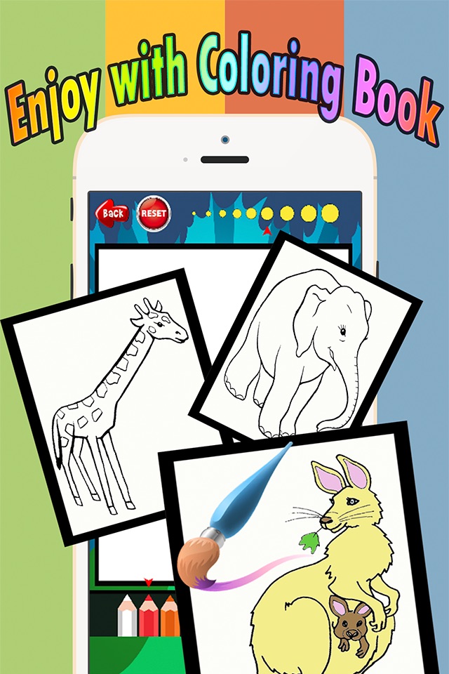 Zoo animals Coloring Book: Move finger to draw these coloring pages games free for children and toddler any age screenshot 3